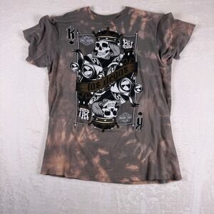 Harley Davidson Las Vegas‎ Bleach Dye Graphic Tee T-Shirt Men's L
